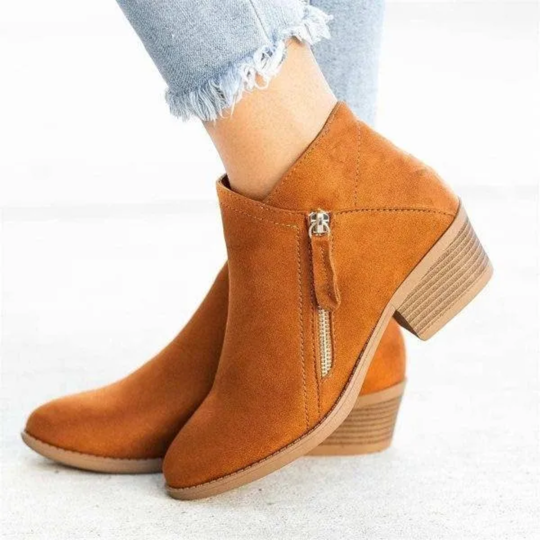 Botas de Cano Médio para Mulher com Fecho de Correr Lateral
