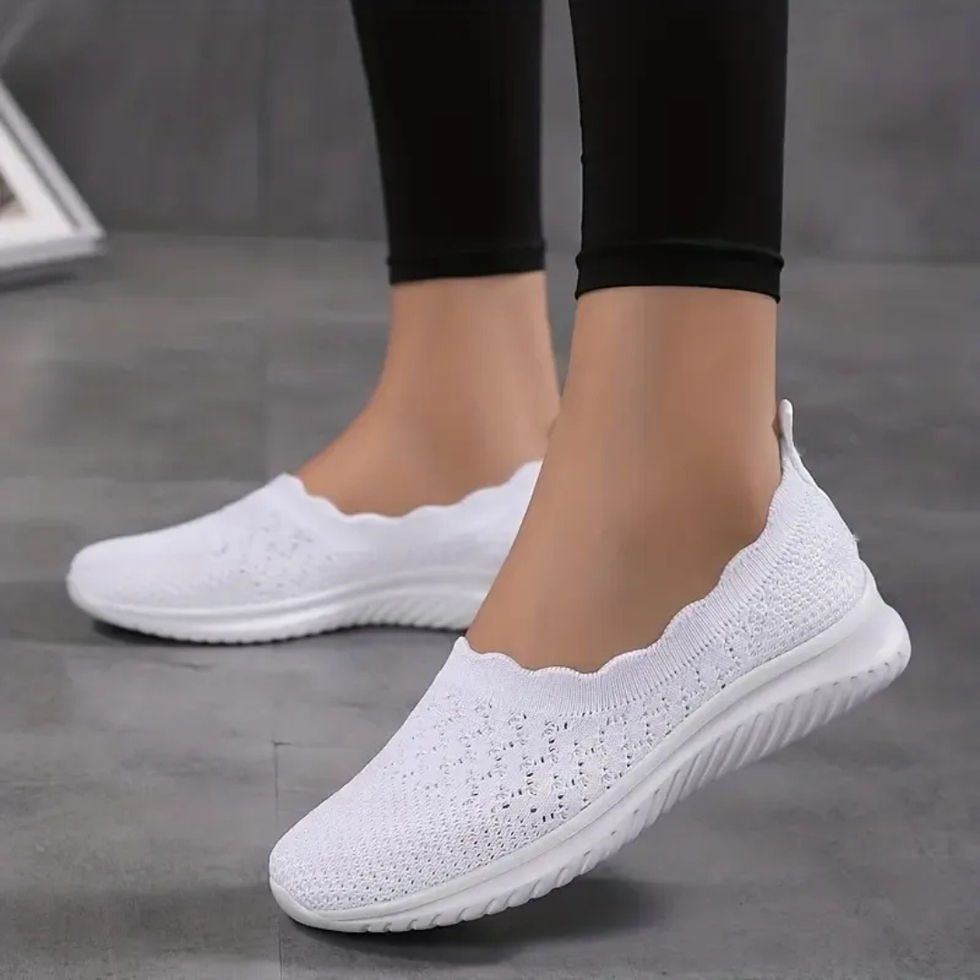 Sapatos Rasos Antiderrapantes de Malha para Mulher