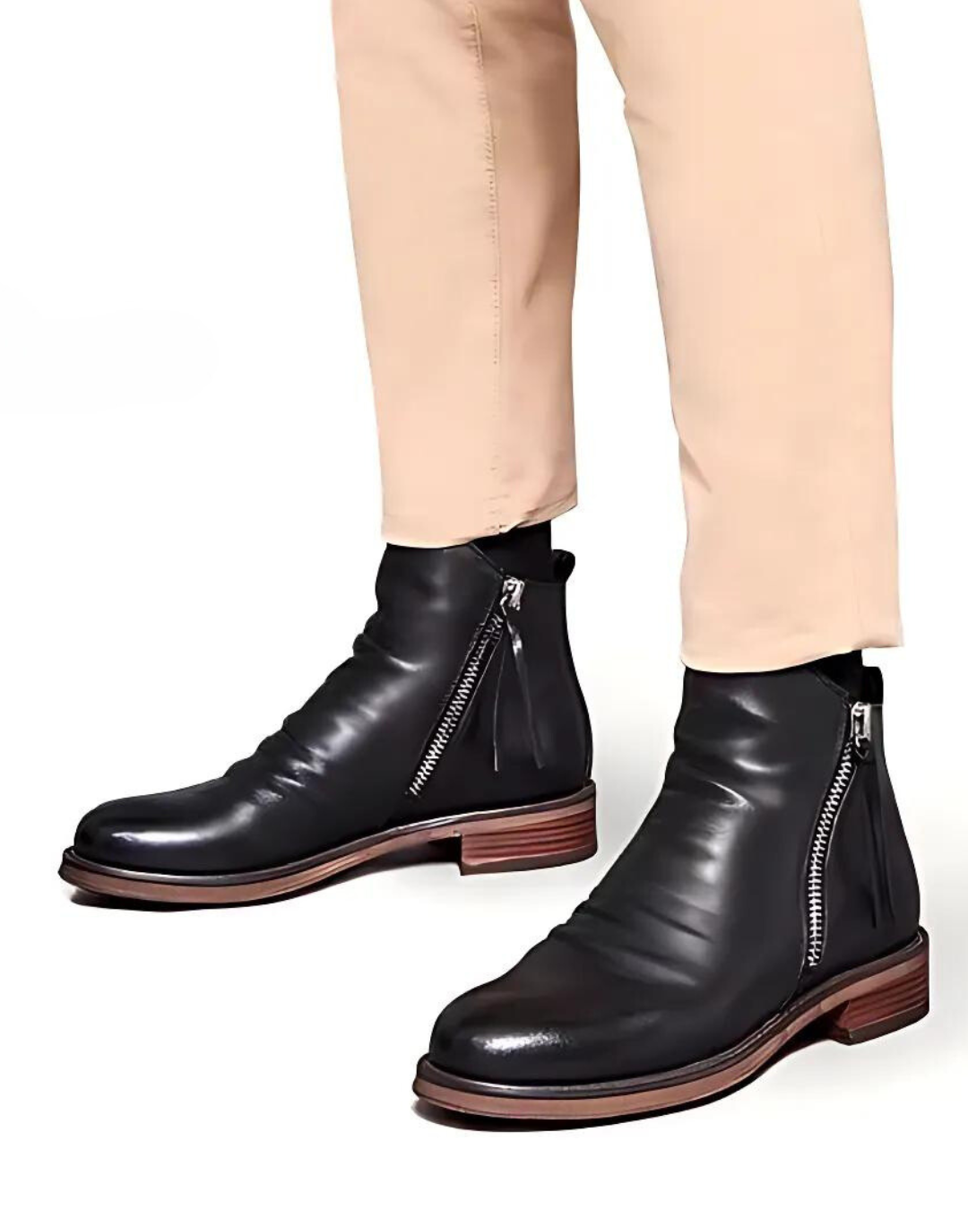 Botins Vintage com fecho de correr para homem
