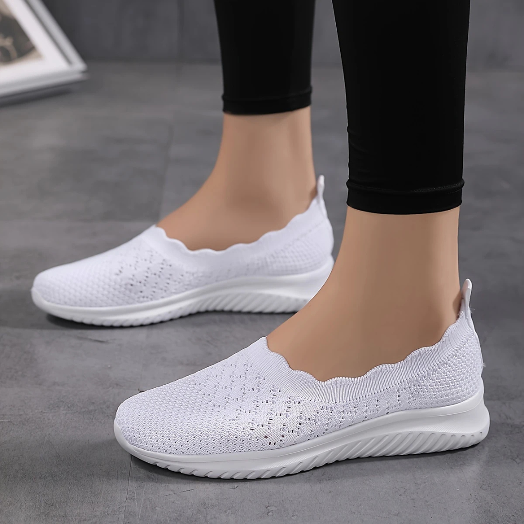 Sapatos Rasos Antiderrapantes de Malha para Mulher