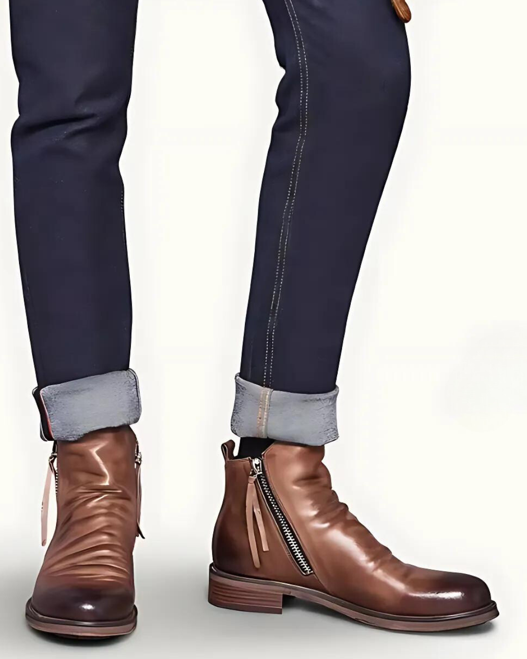 Botins Vintage com fecho de correr para homem