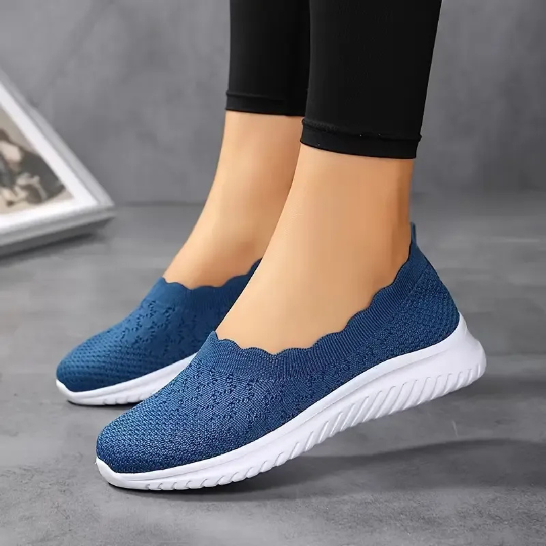Sapatos Rasos Antiderrapantes de Malha para Mulher