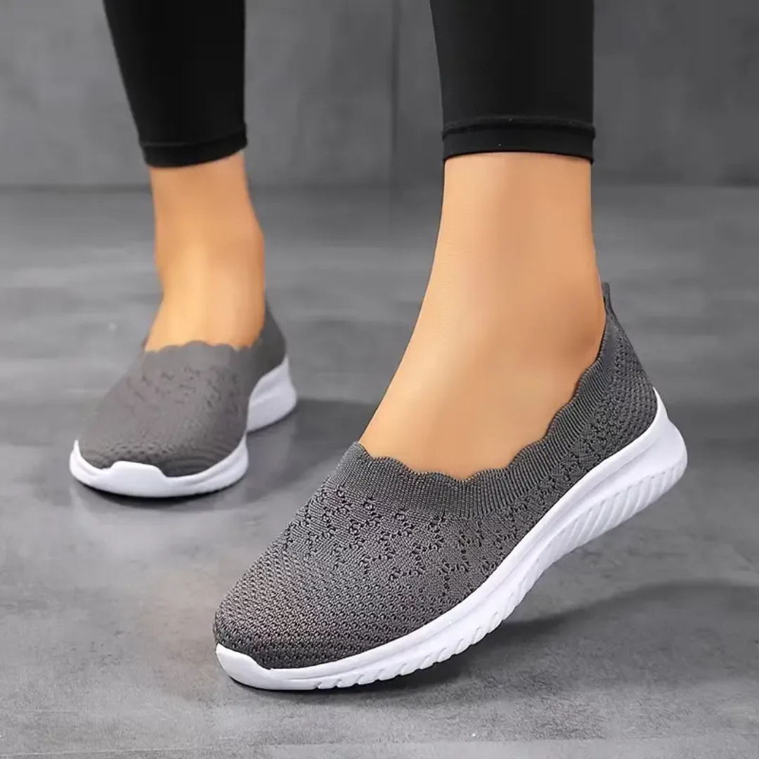 Sapatos Rasos Antiderrapantes de Malha para Mulher