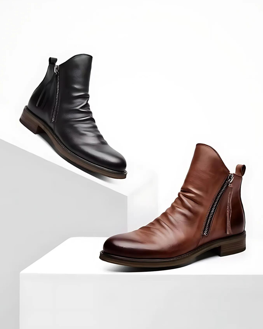 Botins Vintage com fecho de correr para homem