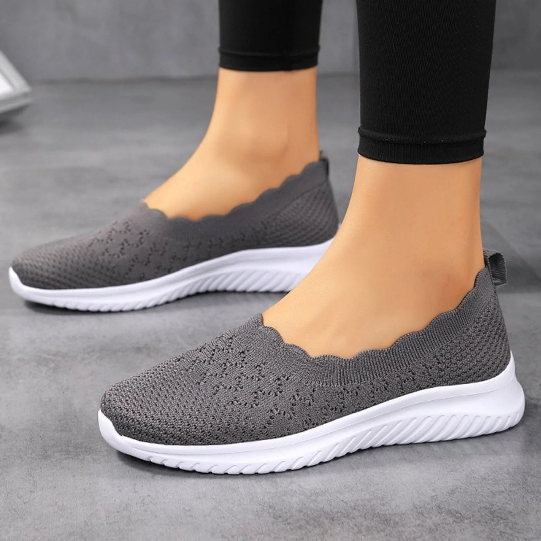 Sapatos Rasos Antiderrapantes de Malha para Mulher