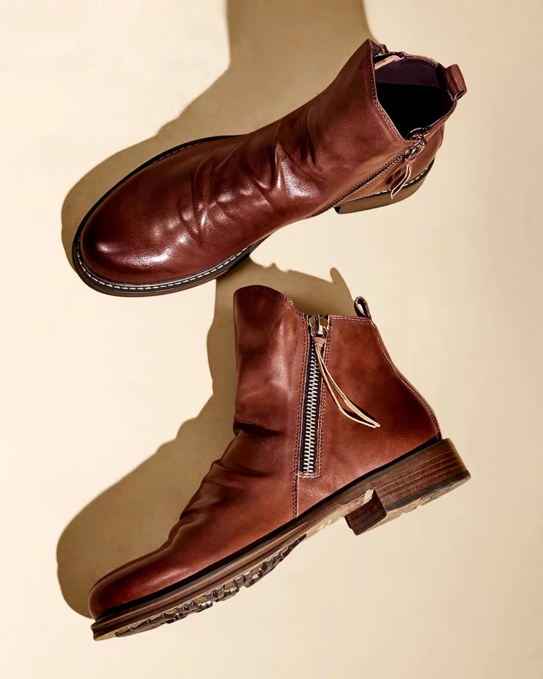 Botins Vintage com fecho de correr para homem