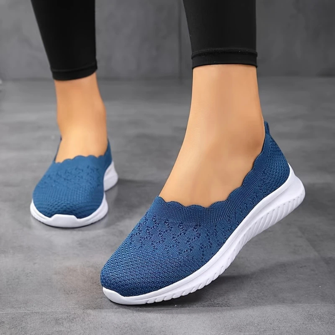 Sapatos Rasos Antiderrapantes de Malha para Mulher