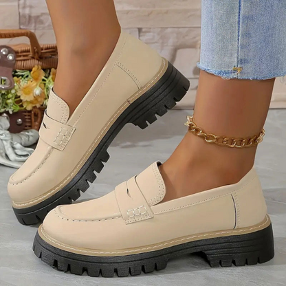 Mocassins de Plataforma para Mulher com Salto Alto e Biqueira Redonda