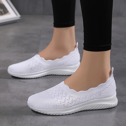 Sapatos Rasos Antiderrapantes de Malha para Mulher