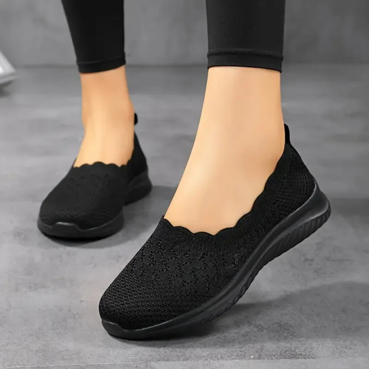 Sapatos Rasos Antiderrapantes de Malha para Mulher