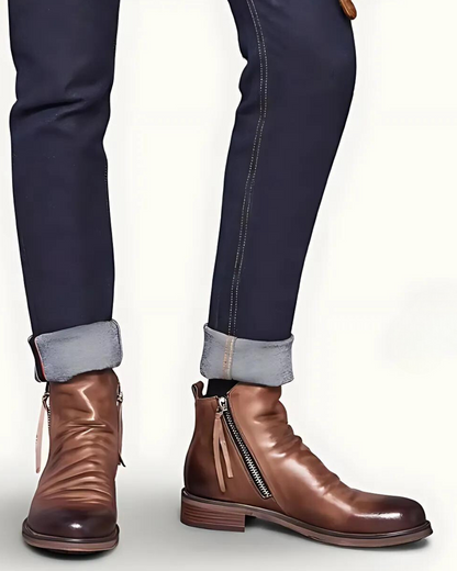Botins Vintage com fecho de correr para homem