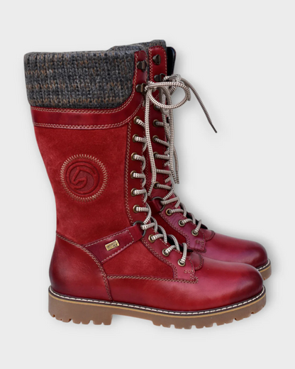 Botas Altas de Couro com Fecho Lateral Unissexo